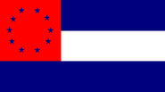 A variant of the 10-star flag with blue-white bars and a red canton with blue stars