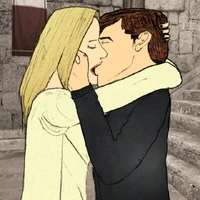Huge et Jaina échangent leur premier baiser sur No'Erda (illustration par Huge)
