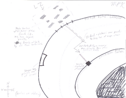 Diagram used by the author while writing the climactic battle on Malachor.
