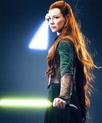 Tenel Ka Djo led the Jedi defenses in the jungle.