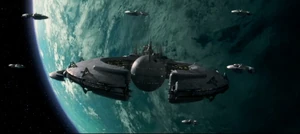 The Trade Federation blockades Utapau.