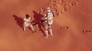Commander Jiether finds Padmé Amidala after falling from the gunship.