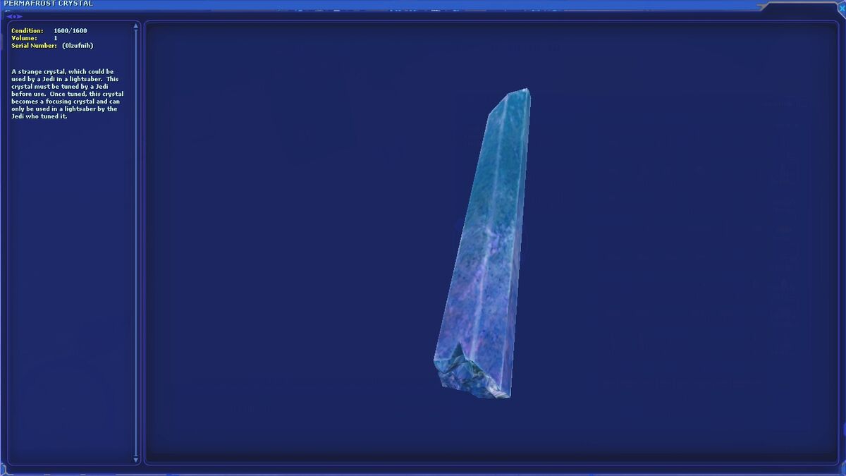 Permafrost Lightsaber Crystal SWG BloodfinEmu Wikia Fandom 1200