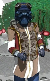 A player feels festive in their Life Day jacket