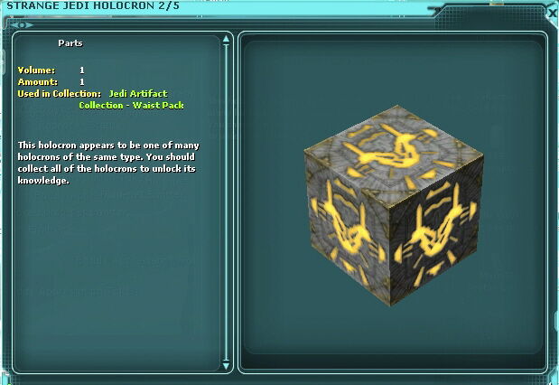Strange Jedi Holocron 2 5 Waist Pack SWG Wiki Fandom