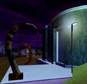 Crescent Moon Sign outside a house