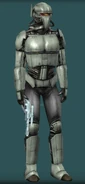 A grey Composite Armor set