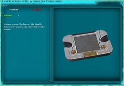 A Viewscreen with a Corellia Times Logo