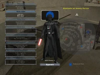 Darth Vader as seen in the  class selection screen.