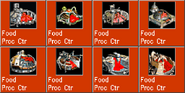 Food Processing Center icons.