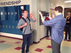 BYCK7YUCEAAHWap.jpg (88 KB) Emmet and Travis at Carlton making a vidoe