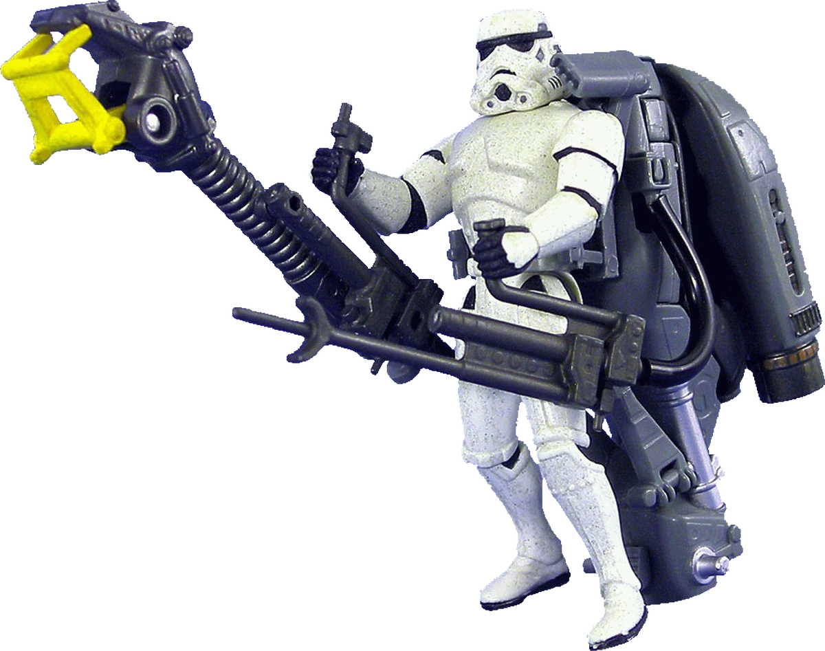 Star Wars Deluxe Stormtrooper Controllo Folle Con Thruster Pack E Capture Claw - Kenner 1995, Nuovo In Scatola
