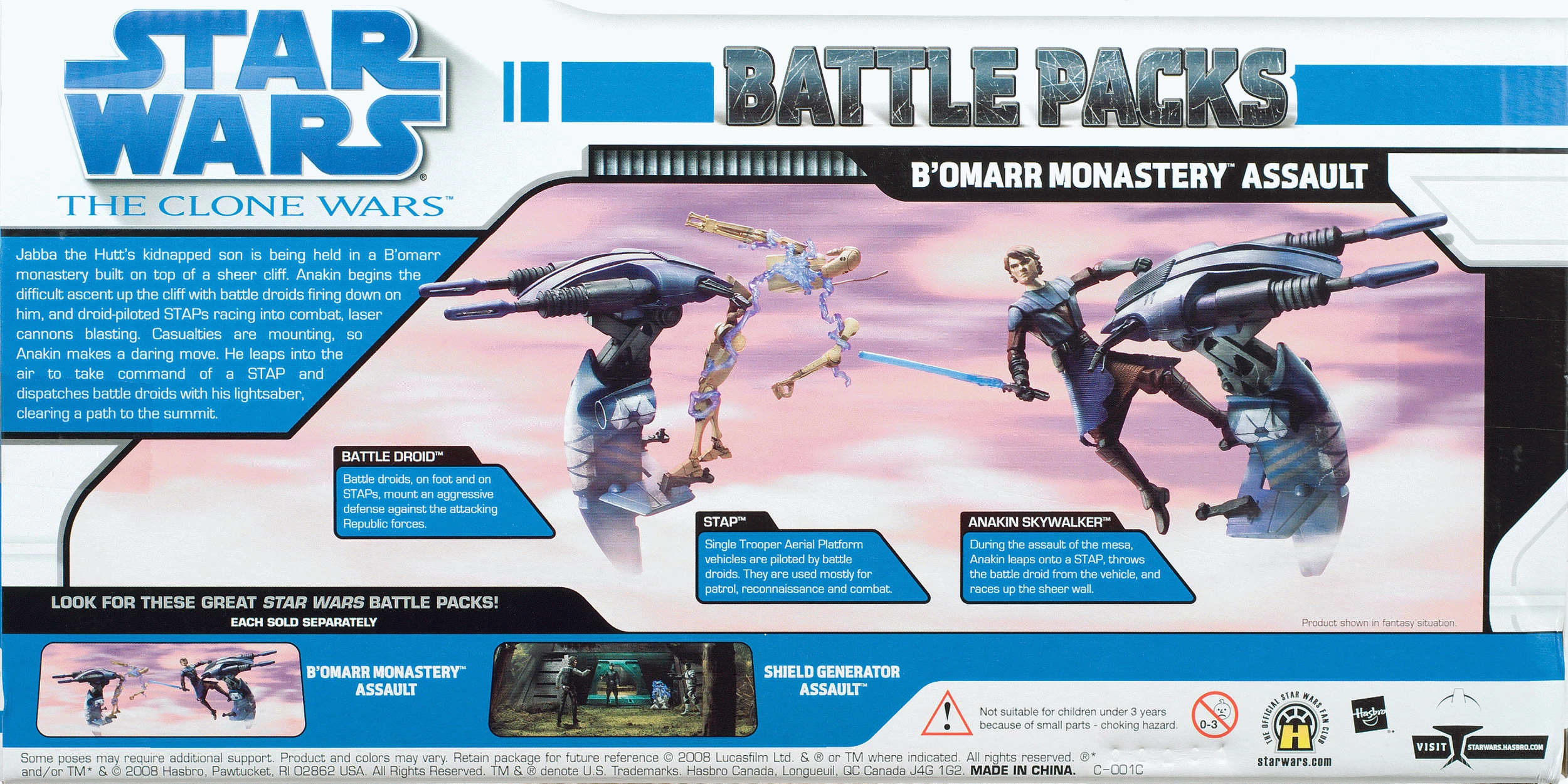 Star Wars Clone Wars Battle Pack – Assalto Al Monastero B'omarr – 2 Figure E 2 Veicoli