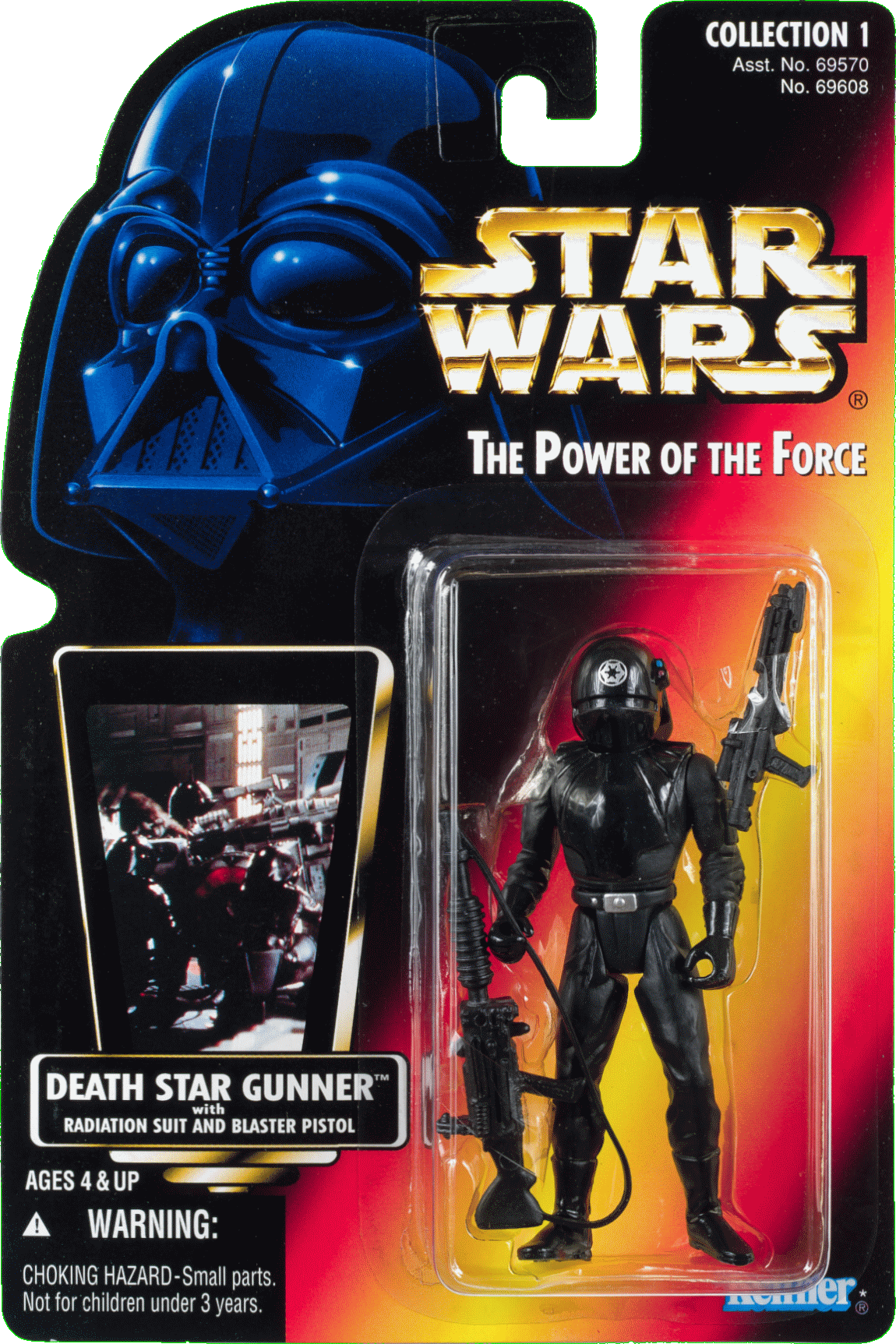 STAR WARS POWER OF THE FORCE DEATH STAR GUNNER W/ RADIATION SUIT & BLASTER MOSC 