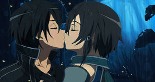 Kirito and Sinon Kiss