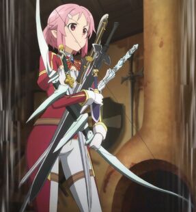 Chan.sankakucomplex.com - 4197112 - a-1 pictures bow (weapon) dagger freckles high resolution lisbeth pink eyes pink hair screen capture short hair