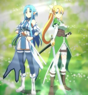 Chan.sankakucomplex.com - 4197108 - a-1 pictures aqua eyes aqua hair asuna (sao) blonde boots elf green eyes high resolution leafa