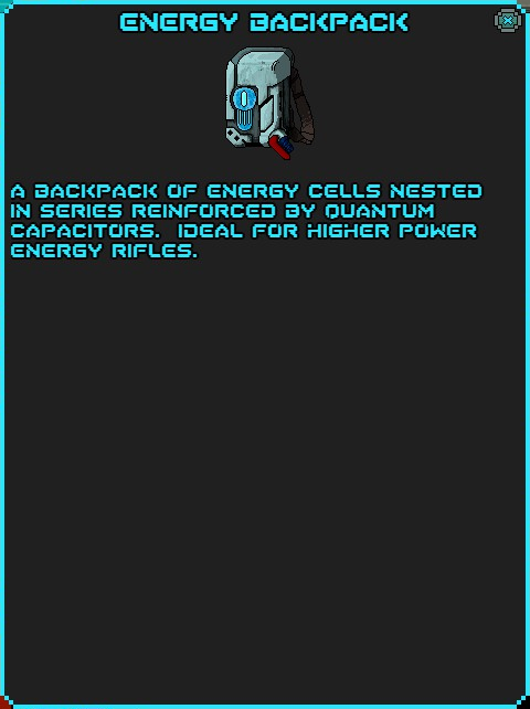 Energy Backpack, Sword of the Stars: The Pit Wiki