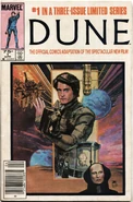 Dune #1 by Frank Herbert, 1985 reprint of Marvel Comics adaptation, written by Ralph Macchio with art by Bill Sienkiewicz