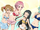 Yui, Sinon, Lisbeth, and Silica wearing swimsuits FB.png