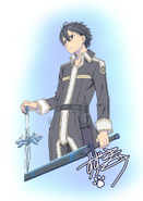 An illustration of Kirito by Suzuki Gou for Alicization Episode 20.