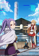 Kirito with Asuna and Mito on a visual for an SAO collaboration with Mito City.