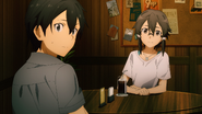 Kazuto surprised by Asuna's arrival - S3E01