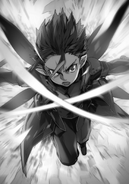 Kirito breaking through the Guardians' numbers.