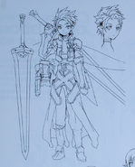 Kirito's ALO avatar design from the Abec Artworks Artbook