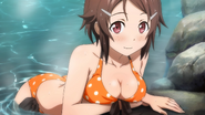 Rika in real world hot spring