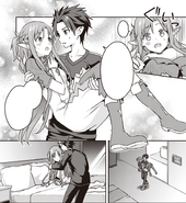 Kirito carrying Asuna to bed in bridal style - The Day Before manga