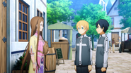 Eugeo and Kirito encountering Sortiliena on their day off - S3E07