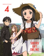 Asuna with Kirito and Yui on the cover of SAO's fourth Blu-Ray DVD