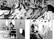 Asuna and Kirito hiding in a water hole to evade the Magnatherium's fire breath - Barcarolle manga c6