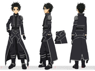 Kirito's character design by Shingo Adachi for the Fairy Dance Arc of the Sword Art Online anime