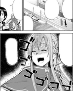 Asuna intimidating Kirito to let her sit in the front of the gondola - Barcarolle manga c3