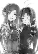 Yuuki's and Asuna's victory photo.