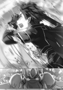 Kirito kämpft gegen die Wächter an.