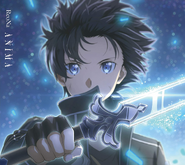 Kirito on the jacket illustration for the Alicization anime's opening theme ANIMA.