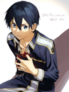 An illustration of Kirito by Yamamoto Yumiko for Alicization Episode 43 (Alicization War of Underworld episode 19).