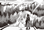 Asuna and Kirito discovering that the log house is missing - The Day Before manga