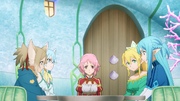 Asuna sharing information on Project Alicization with her friends in ALO - S3E06