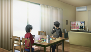 Kazuto and Suguha watching the morning news