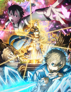 Eugeo with Alice Synthesis Thirty and Kirito on a key visual for the 1st Cour of the Sword Art Online Alicization anime