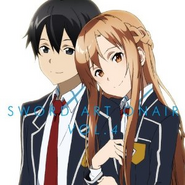 Asuna und Kirito auf dem Cover von Sword Art On Air 4