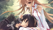 Asuna and Kirito in the episode 5 end card.