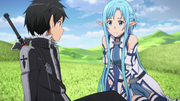 Kirito telling Asuna about Seijirou's request