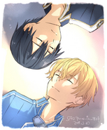 Eugeo and Kirito illustration by Yamamoto Yumiko for Alicization Episode 24