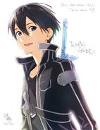 An illustration of Kirito by Yamamoto Yumiko for Alicization Episode 47 (Alicization War of Underworld episode 23).