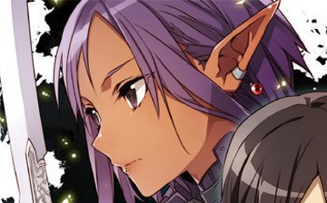 Yuuki Asuna (Sword Art Online), purple hair, long hair, Sword Art Online,  anime, Konno Yuuki, anime girls, elves, cyan hair, pointy ears